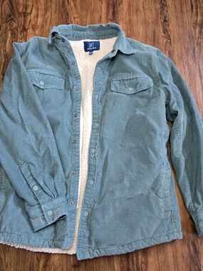 George Teal Corduroy Sherpa-Lined Shirt Jacket L (42-44) Cotton Shell